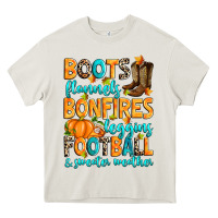 Cream Boots flannels bonfires leggins American Football Heavy Core Tee - RanaPortraitStore