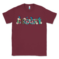 Burgundy groovy with peace  sign flowers Classic Tee - Artiststas