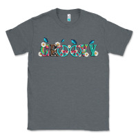 Charcoal Heather groovy with peace  sign flowers Classic Tee - Artiststas