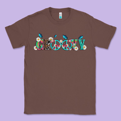 Groovy With Peace  Sign Flowers Classic Tee Designed By Artiststas