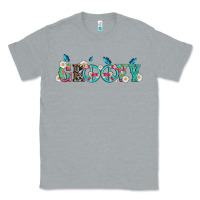 Heather Grey groovy with peace  sign flowers Classic Tee - Artiststas