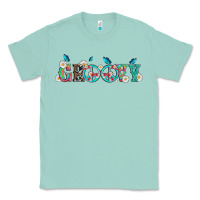 Seafoam groovy with peace  sign flowers Classic Tee - Artiststas