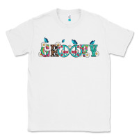 White groovy with peace  sign flowers Classic Tee - Artiststas