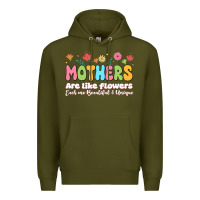 Army Green mothers are like flowers Premium Hoodie - JahusDesignShop