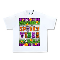 White Halloween Spooky Vibes Urban Heavy Tee - Artiststas
