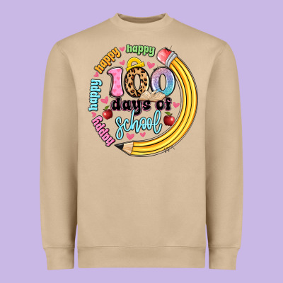 Happy 100 Days Of School Heavyweight Sweatshirt Designed By Artiststas
