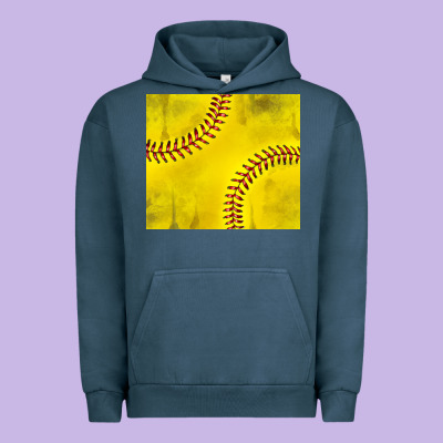 Distressed Softball Pattern Urban Hoodie Designed By Tumblerdesignbyshophia