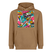 Toasted Coconut nail art tools and hand cream with serape and turquoise glitter seamle Heavyweight Hoodie - BundleAndBundleShop
