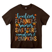 Chocolate Brown Bonfires flannels Heavy Core Tee - RanaPortraitStore