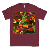 Burgundy mexican food seamless pattern Classic Tee - BundleAndBundleShop