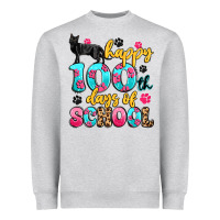 Heather Grey happy 100th days of school cat Heavyweight Sweatshirt - Artiststas