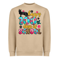 Happy 100th Days Of School Cat Heavyweight Sweatshirt | Teevron