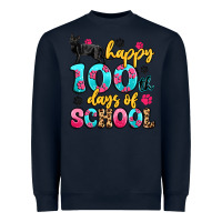 Navy happy 100th days of school cat Heavyweight Sweatshirt - Artiststas