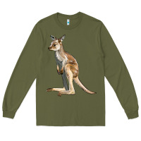 Army Green baby kangaroo Long Sleeve Tee - LillyAllenDesigns