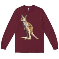 Burgundy baby kangaroo Long Sleeve Tee - LillyAllenDesigns