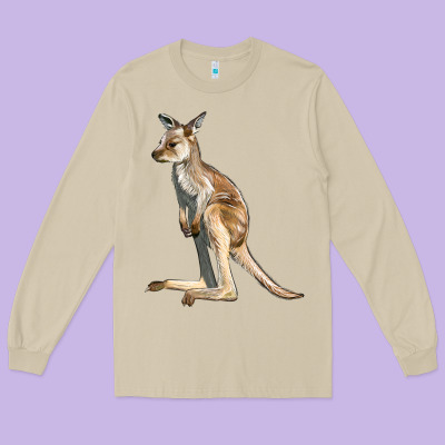 Baby Kangaroo Long Sleeve Tee Designed By Lillyallendesigns