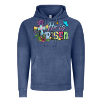 Vintage Denim Easter Day He is risen Vintage Hoodie - OliviaCreatesArt