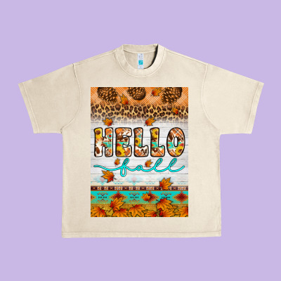 Hello Fall Urban Heavy Tee Designed By Artiststas