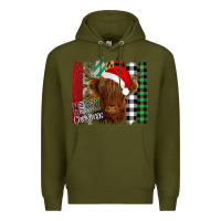 Army Green Merry Christmas Cow Premium Hoodie - Bettercallsaul