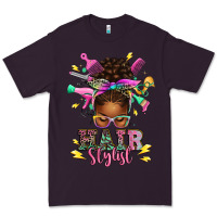 Plum hair stylist afro messy bun Premium Tee - texasbilliewilder