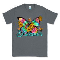 Charcoal Heather dreamer with Butterfly and sunflowers Classic Tee - Artiststas