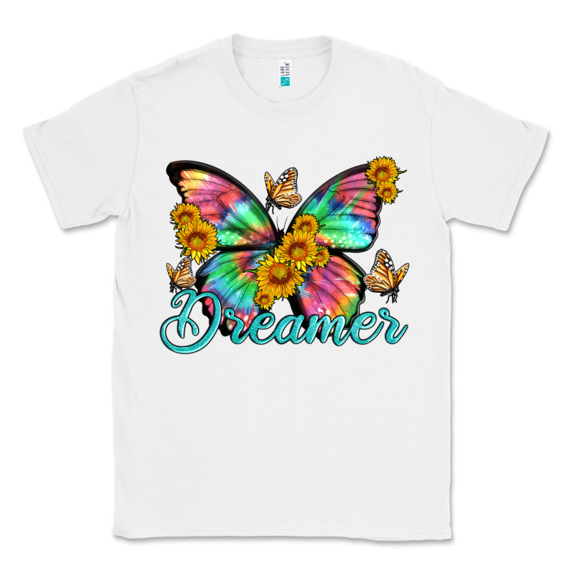 Dreamer With Butterfly And Sunflowers Classic Tee by Artiststas | Teevron