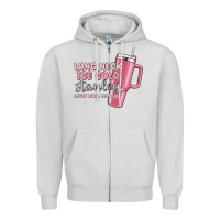 Dove Grey long neck ice cold stanley never broke my heart Zipper Hoodie - MaliasSmallBusiness