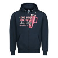 Navy long neck ice cold stanley never broke my heart Zipper Hoodie - MaliasSmallBusiness