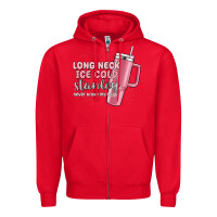 Red long neck ice cold stanley never broke my heart Zipper Hoodie - MaliasSmallBusiness