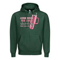 Sports Green long neck ice cold stanley never broke my heart Zipper Hoodie - MaliasSmallBusiness
