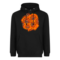 Black Thanksgiving Turkey With Tartan Patch Heavyweight Hoodie - BundleAndBundleShop