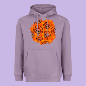 Thanksgiving Turkey With Tartan Patch Heavyweight Hoodie Designed By Bundleandbundleshop