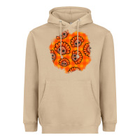 Mushroom Thanksgiving Turkey With Tartan Patch Heavyweight Hoodie - BundleAndBundleShop