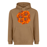 Toasted Coconut Thanksgiving Turkey With Tartan Patch Heavyweight Hoodie - BundleAndBundleShop
