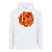 White Thanksgiving Turkey With Tartan Patch Heavyweight Hoodie - BundleAndBundleShop