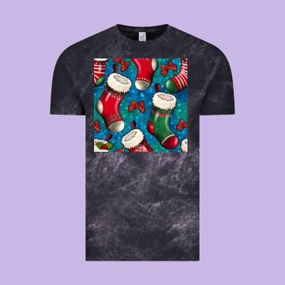 Christmas Socks Seamless Pattern Vintage Tee Designed By Bundleandbundleshop