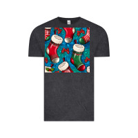 Vintage Black christmas socks seamless pattern Vintage Tee - BundleAndBundleShop