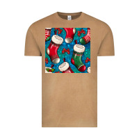 Vintage Camel christmas socks seamless pattern Vintage Tee - BundleAndBundleShop