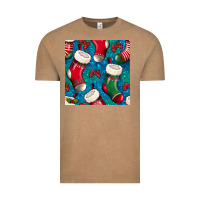 Vintage Coffee christmas socks seamless pattern Vintage Tee - BundleAndBundleShop