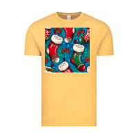 Vintage Mustard christmas socks seamless pattern Vintage Tee - BundleAndBundleShop