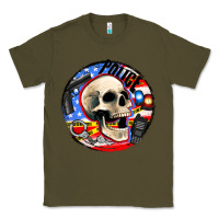 Army Green police skull and police equipment Classic Tee - AdoDesignShop