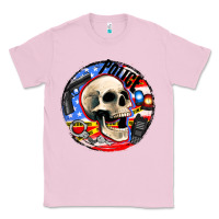 Bubblegum Pink police skull and police equipment Classic Tee - AdoDesignShop