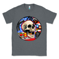 Charcoal Heather police skull and police equipment Classic Tee - AdoDesignShop