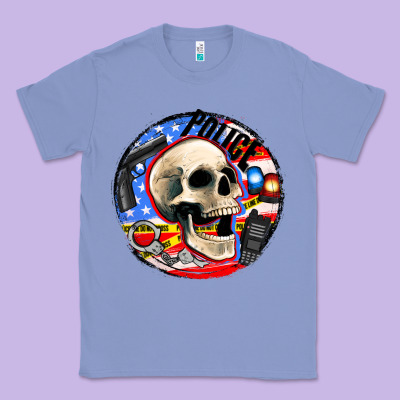 Police Skull And Police Equipment Classic Tee Designed By Adodesignshop