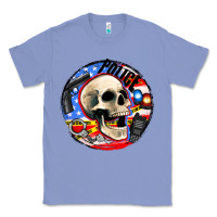 Colony Blue police skull and police equipment Classic Tee - AdoDesignShop