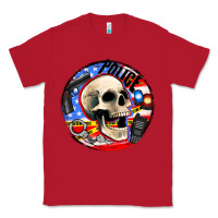 Red police skull and police equipment Classic Tee - AdoDesignShop
