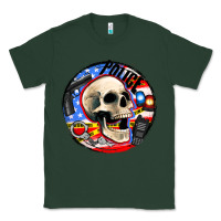 Sports Green police skull and police equipment Classic Tee - AdoDesignShop