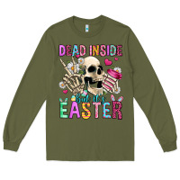 Army Green dead inside but it's easter Long Sleeve Tee - Jasminsmagicworld