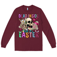 Burgundy dead inside but it's easter Long Sleeve Tee - Jasminsmagicworld