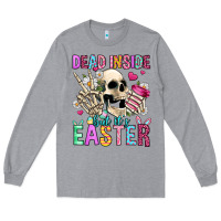 Heather Grey dead inside but it's easter Long Sleeve Tee - Jasminsmagicworld